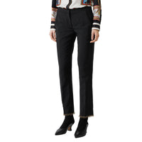 Pantalon tailleur en laine avec anneau - Noir