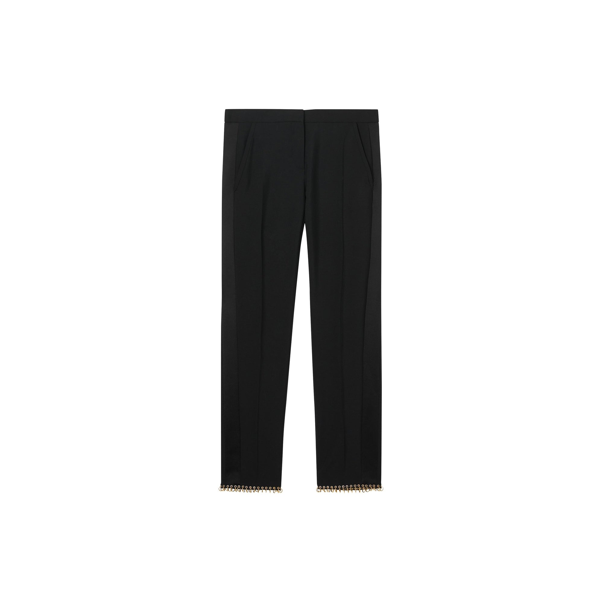 Pantalon tailleur en laine avec anneau - Noir