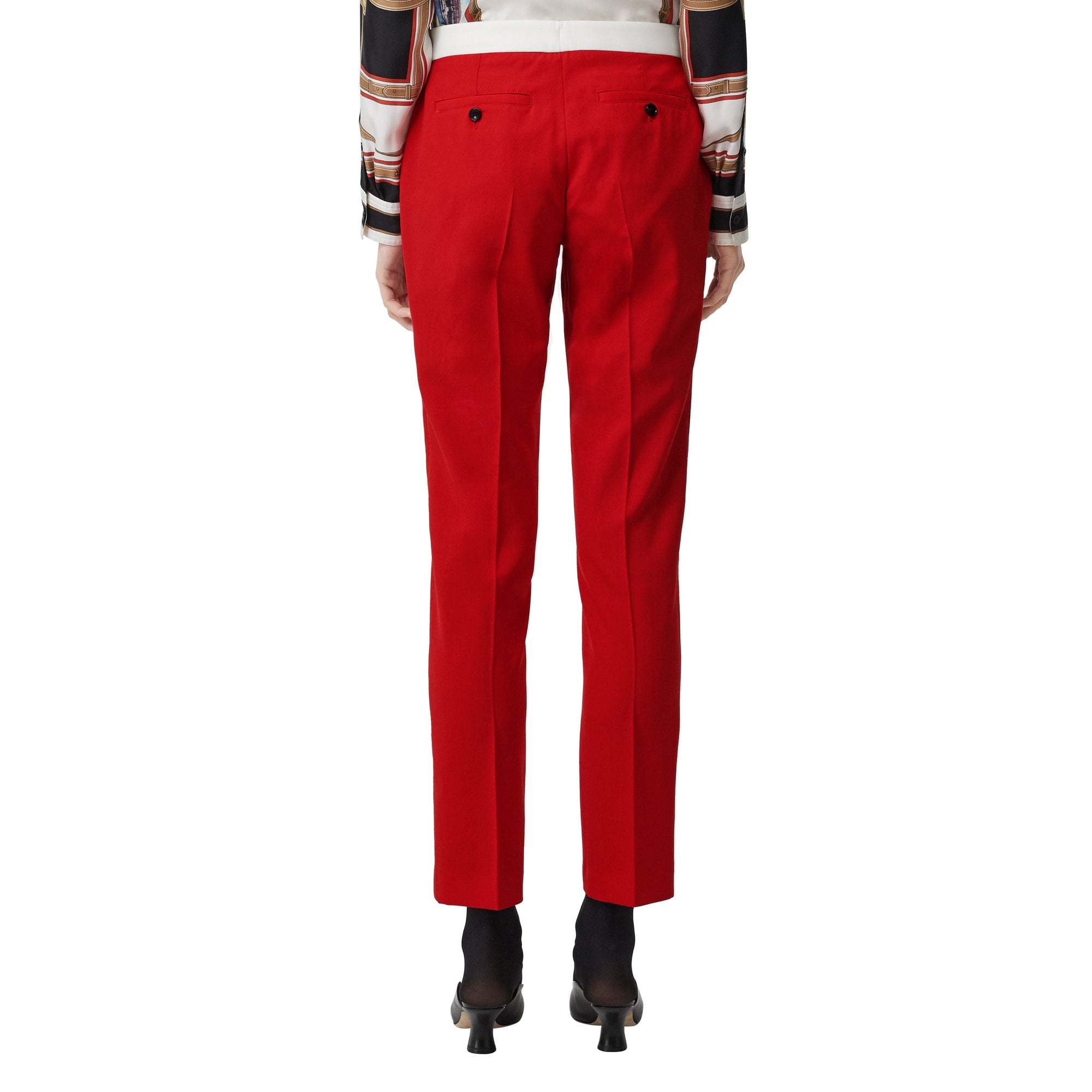 Pantalon tailleur en laine bicolore - Rouge vif