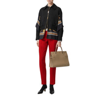 Pantalon tailleur en laine bicolore - Rouge vif