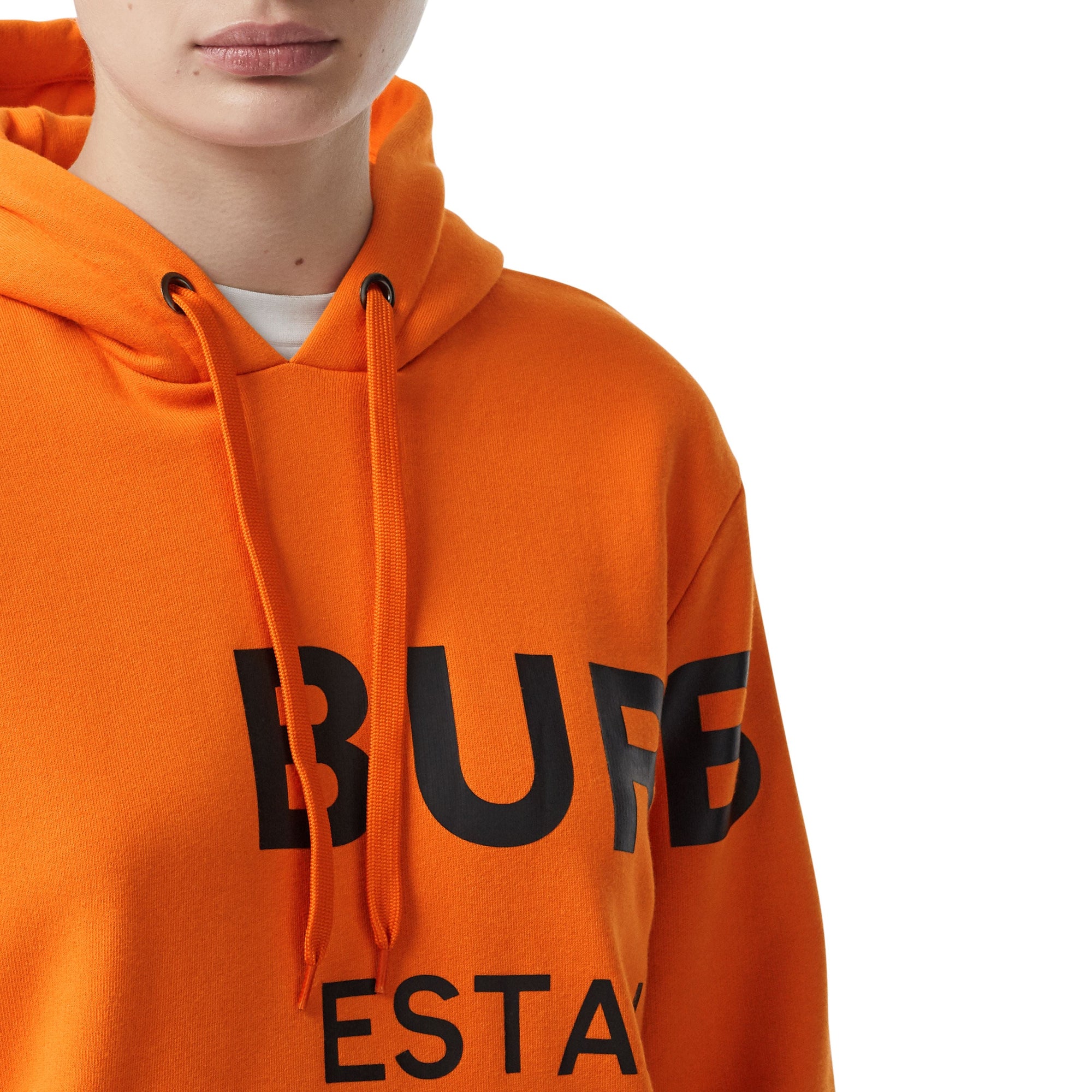 BRIGHT ORANGE Sweat-shirt à capuche oversize en coton Horseferry