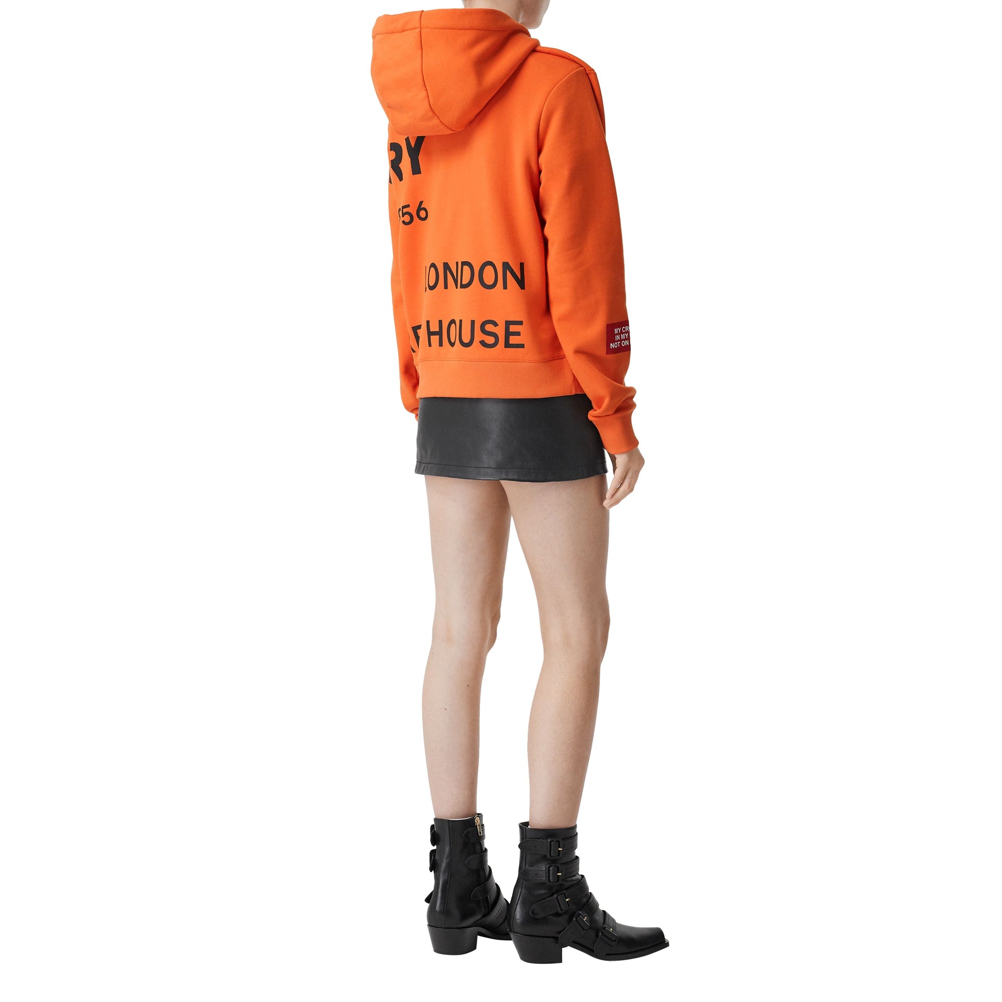 BRIGHT ORANGE Sweat-shirt à capuche oversize en coton Horseferry