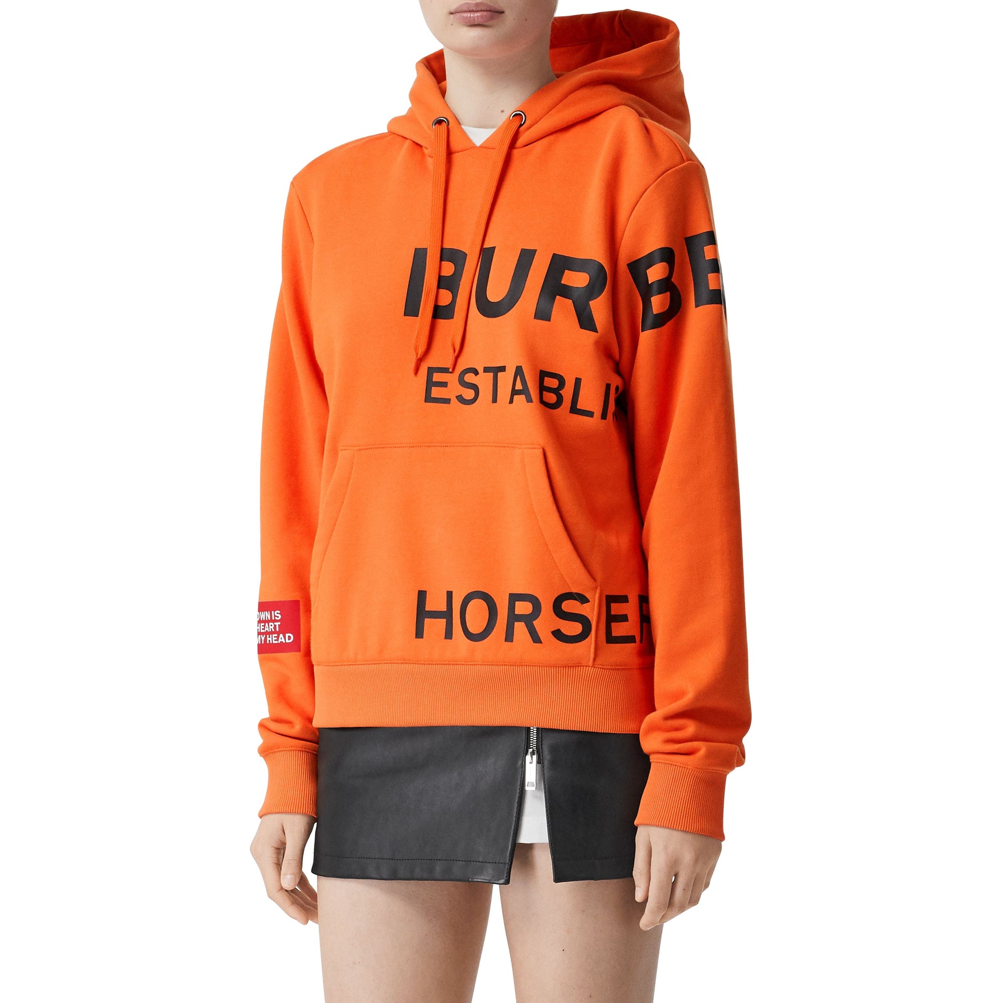 BRIGHT ORANGE Sweat-shirt à capuche oversize en coton Horseferry