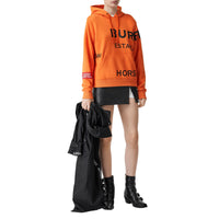 BRIGHT ORANGE Sweat-shirt à capuche oversize en coton Horseferry