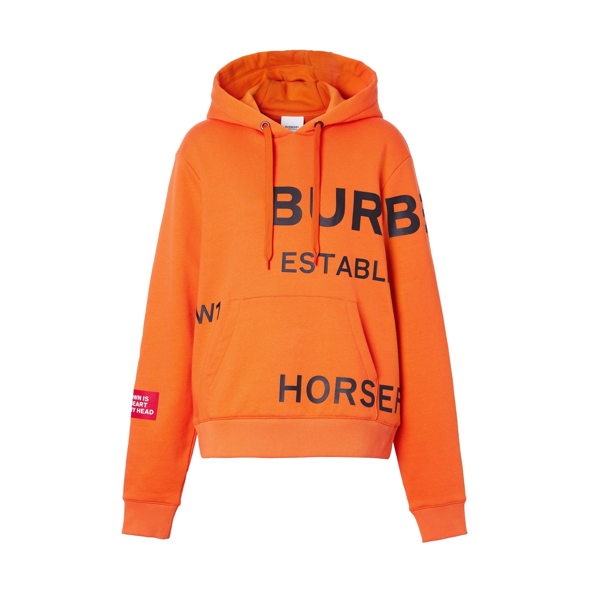 BRIGHT ORANGE Sweat-shirt à capuche oversize en coton Horseferry