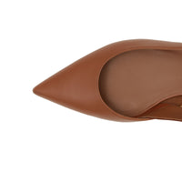 Chaussures plates à talon ouvert en cuir avec logo - Hâle