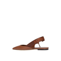 Chaussures plates à talon ouvert en cuir avec logo - Hâle