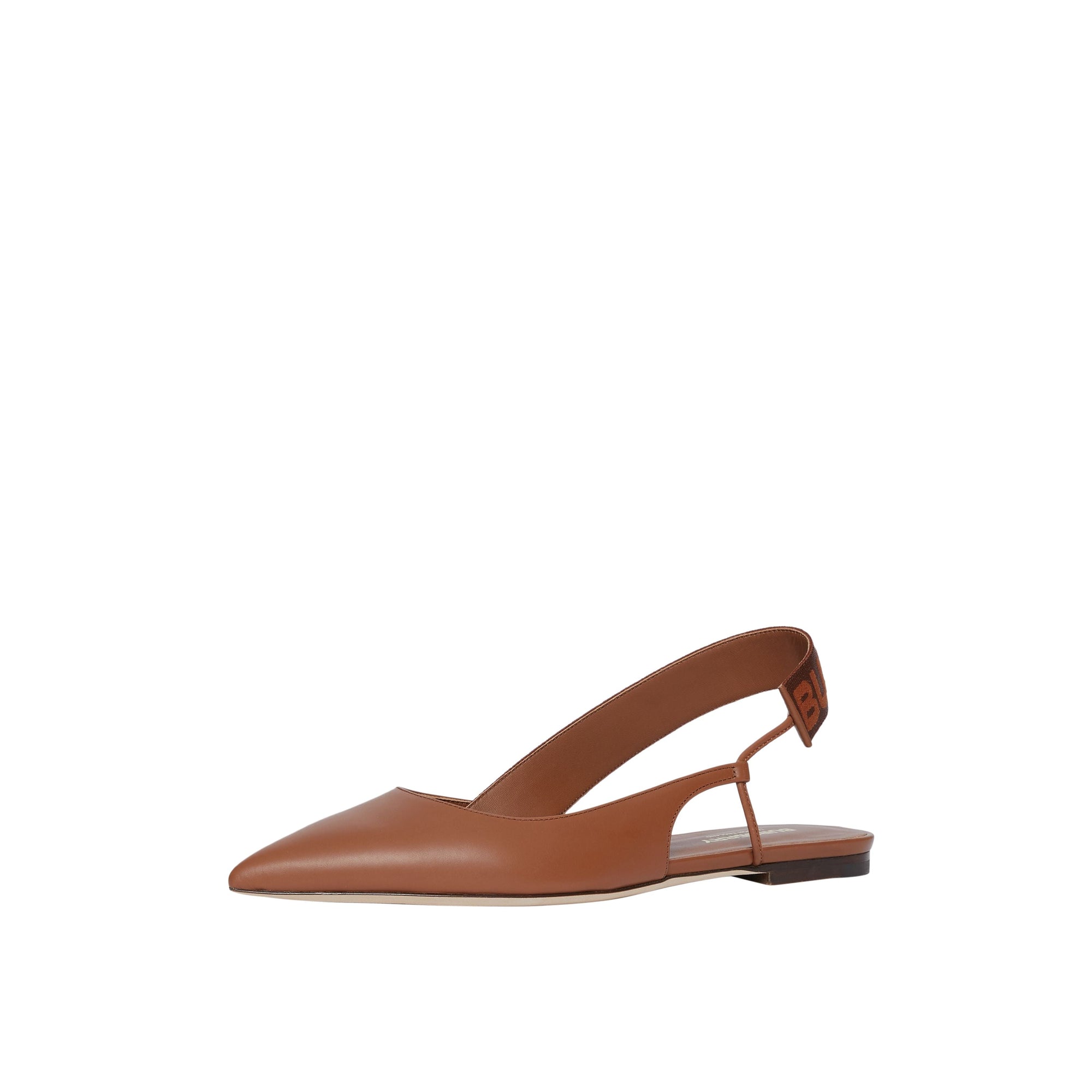 Chaussures plates à talon ouvert en cuir avec logo - Hâle