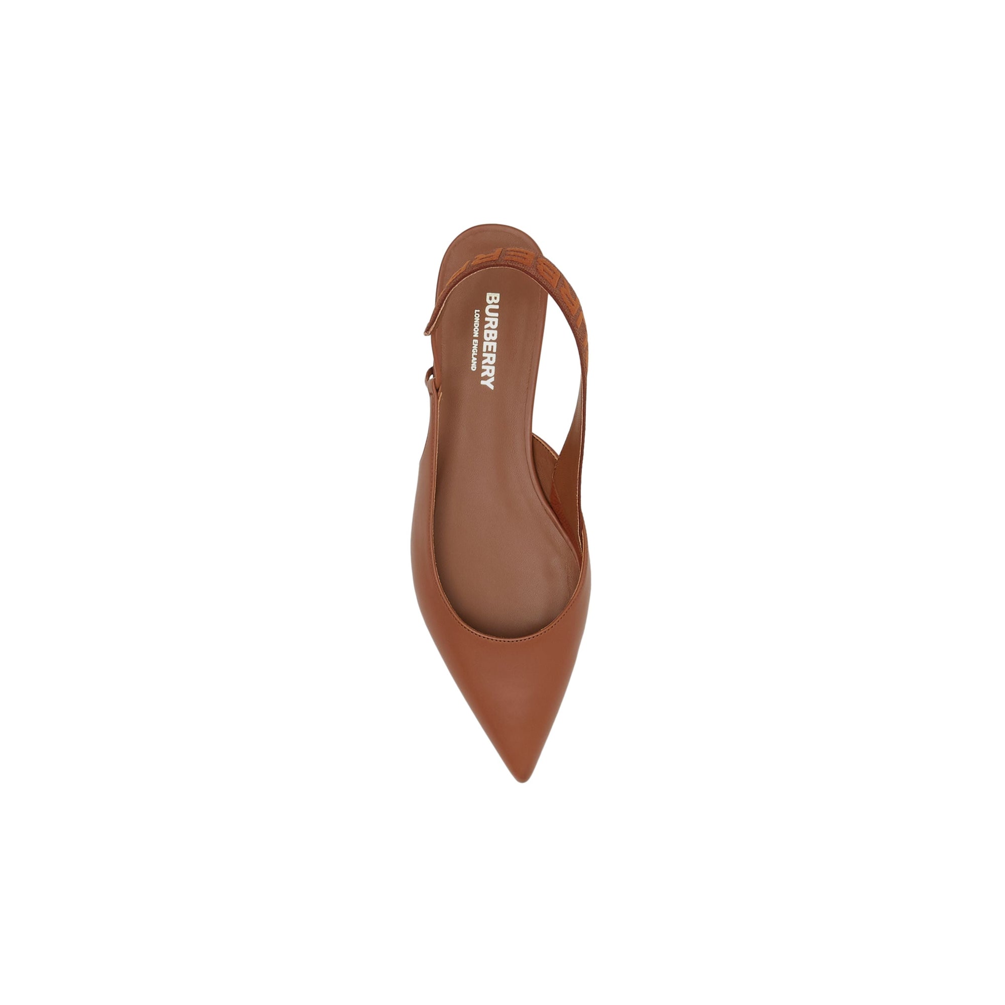 Chaussures plates à talon ouvert en cuir avec logo - Hâle