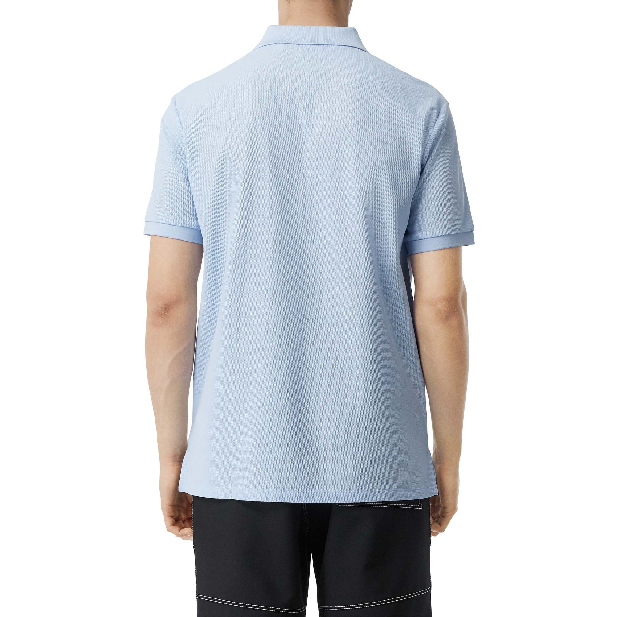 PALE BLUE Polo oversize en piqué de coton Monogram