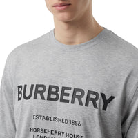 PALE GREY MELANGE T-shirt en coton Horseferry