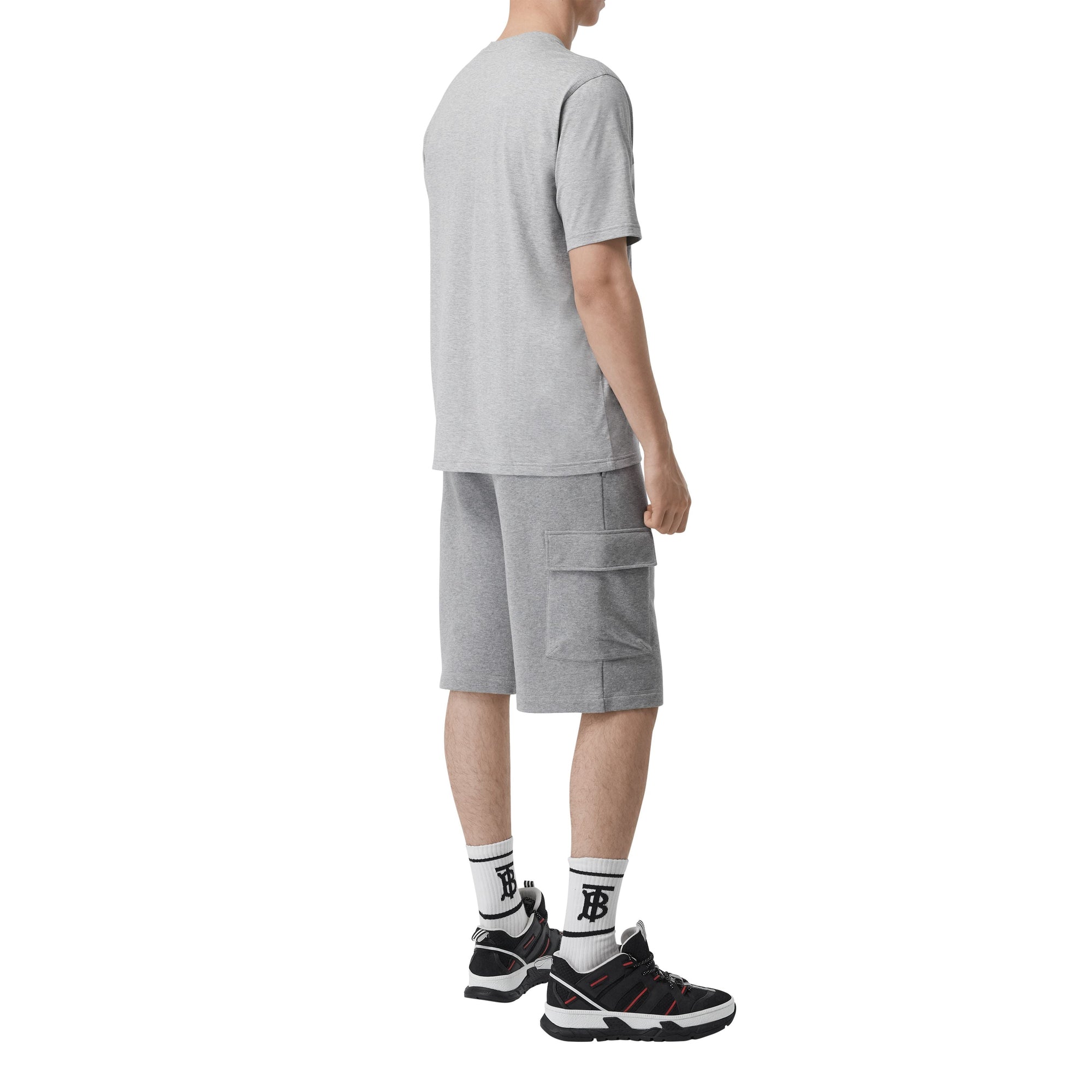 PALE GREY MELANGE T-shirt en coton Horseferry