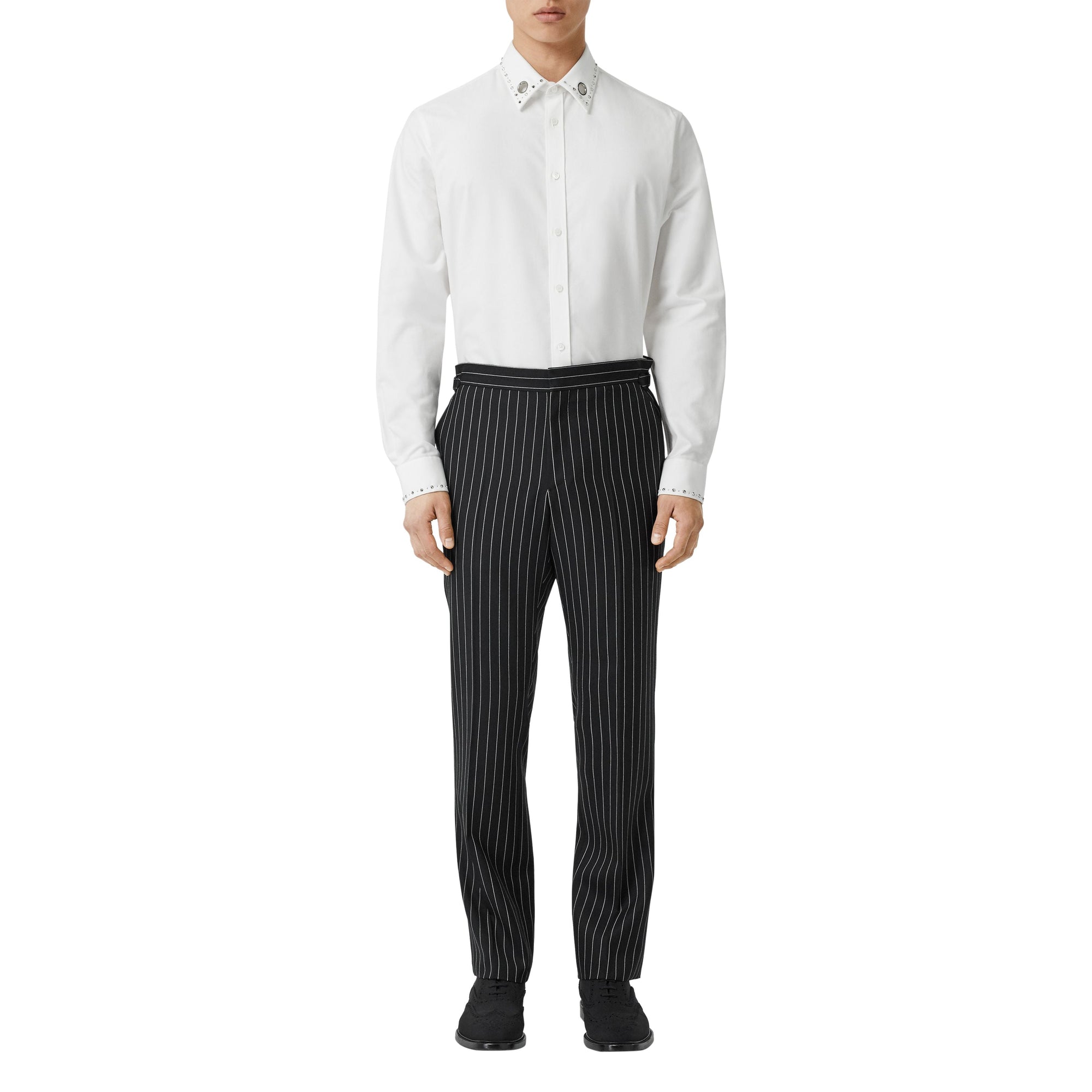 Chemise oxford classique en coton avec clous - Blanc