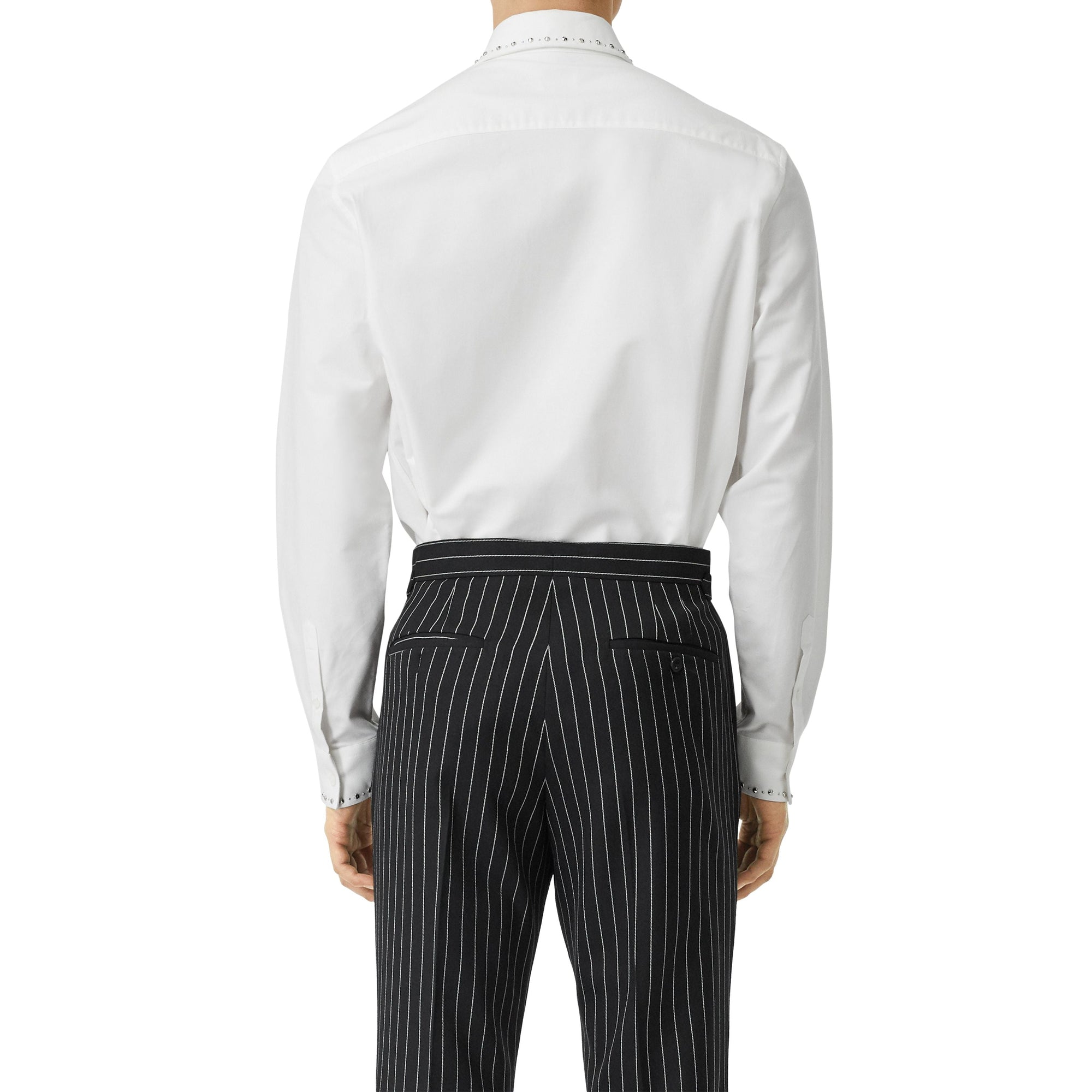 Chemise oxford classique en coton avec clous - Blanc