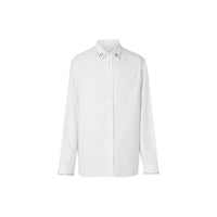 Chemise oxford classique en coton avec clous - Blanc