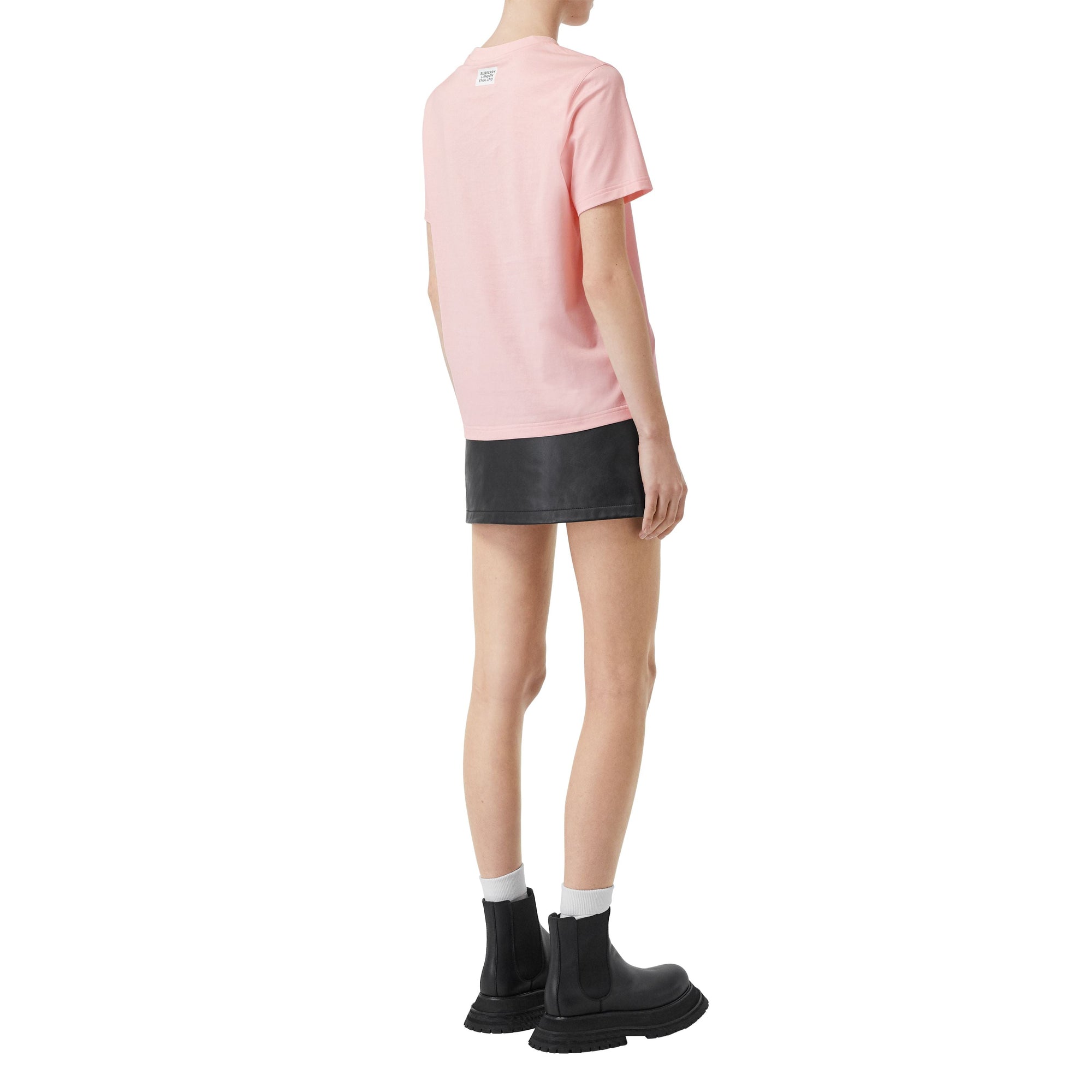ALABASTER PINK T-shirt en coton à imprimé montage