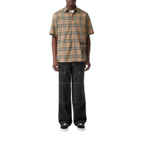 ARCHIVE BEIGE IP CHK Chemise oversize à manches courtes en coton Vintage check