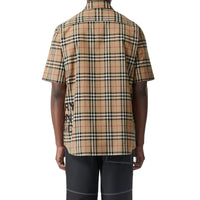 ARCHIVE BEIGE IP CHK Chemise oversize à manches courtes en coton Vintage check