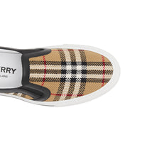 ARCHIVE BEIGE Sneakers sans lacets en cuir et Vintage check