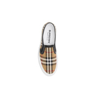 ARCHIVE BEIGE Sneakers sans lacets en cuir et Vintage check