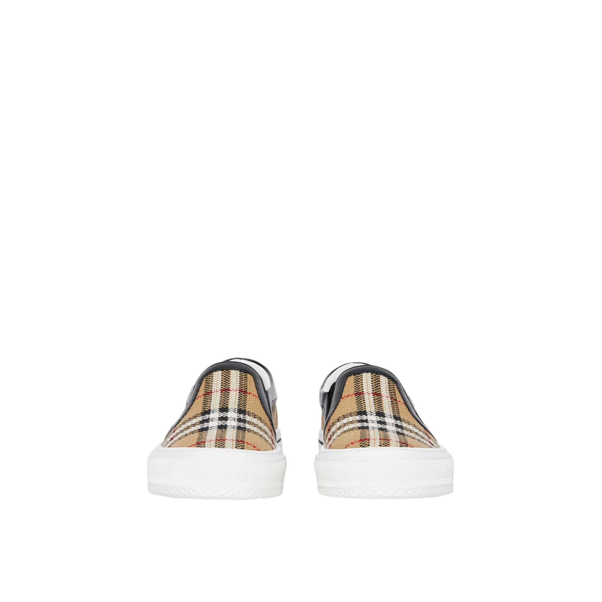 ARCHIVE BEIGE Sneakers sans lacets en cuir et Vintage check
