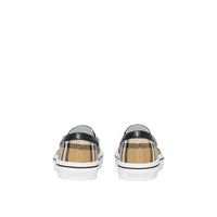 ARCHIVE BEIGE Sneakers sans lacets en cuir et Vintage check