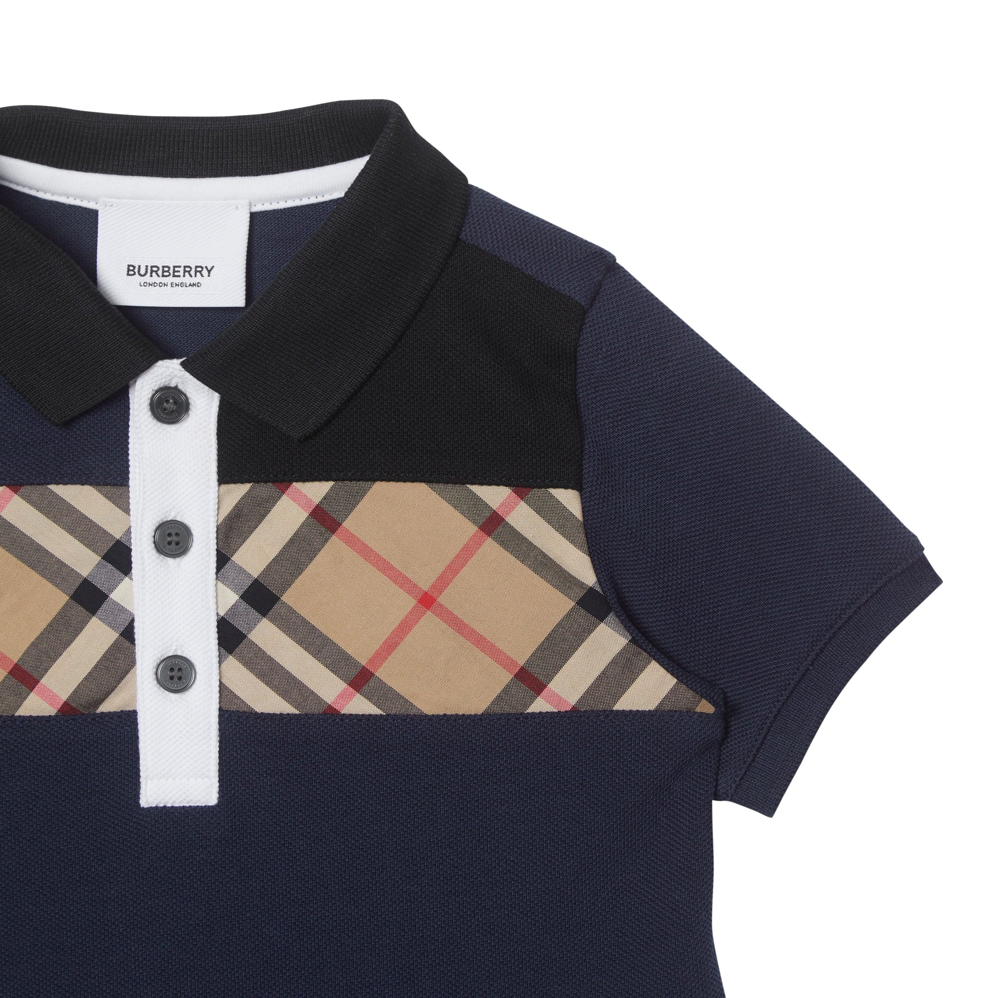 NAVY Polo en coton avec Vintage check