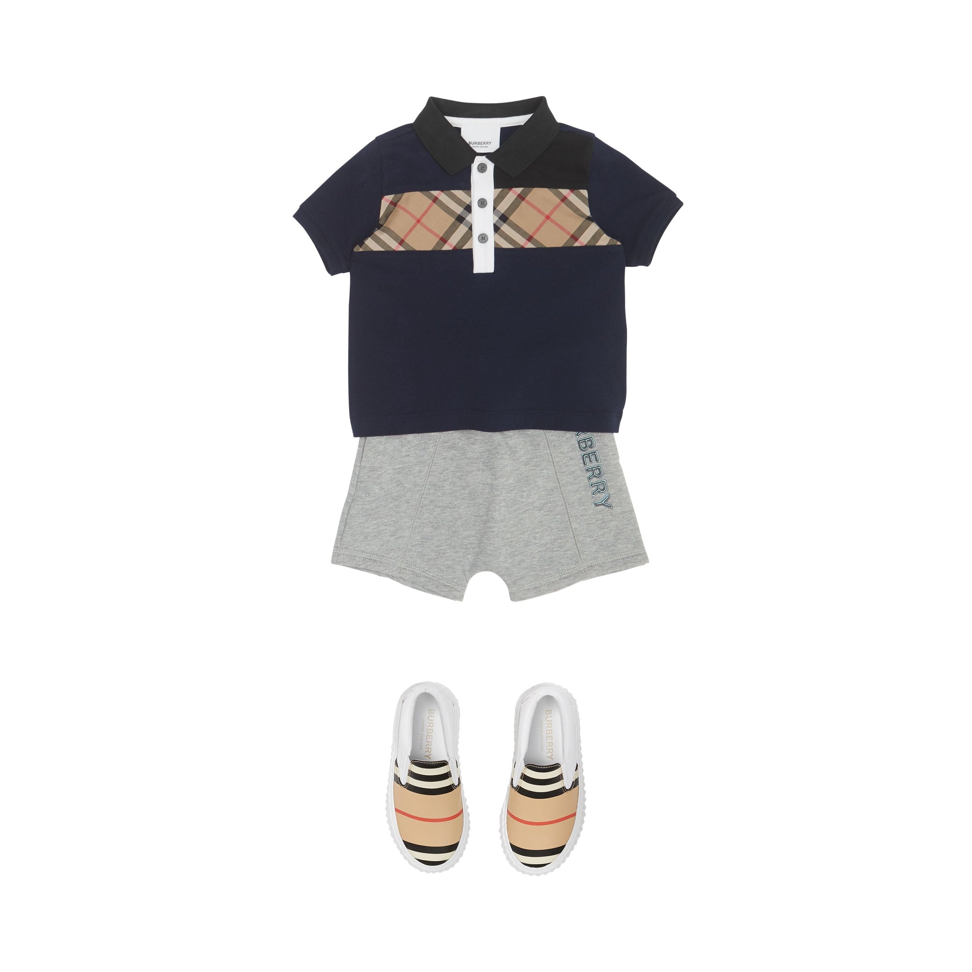 NAVY Polo en coton avec Vintage check