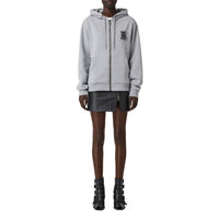 Haut à capuche oversize en coton monogram - Camaïeu de gris pâles