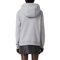 Haut à capuche oversize en coton monogram - Camaïeu de gris pâles