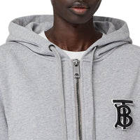 Haut à capuche oversize en coton monogram - Camaïeu de gris pâles