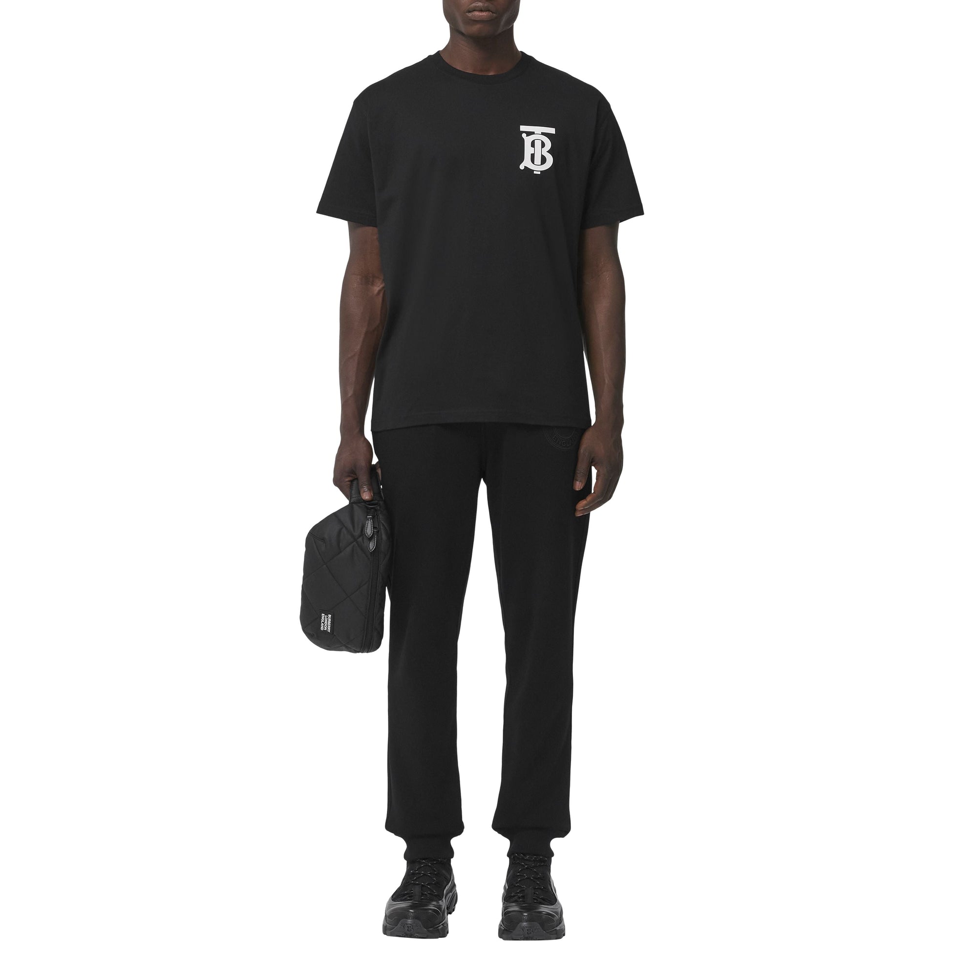 T-shirt oversize en coton Monogram - Noir