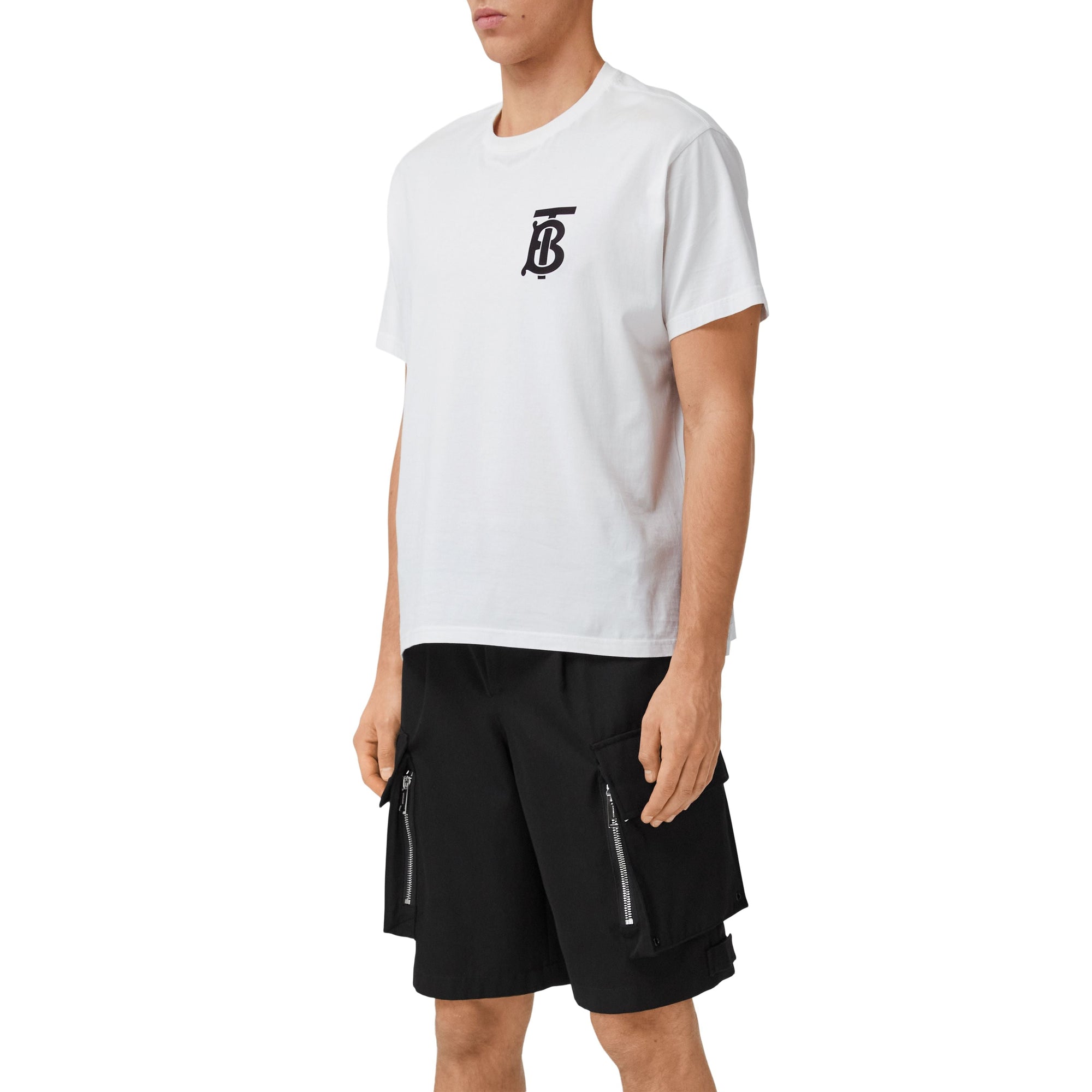 T-shirt oversize en coton Monogram - Blanc