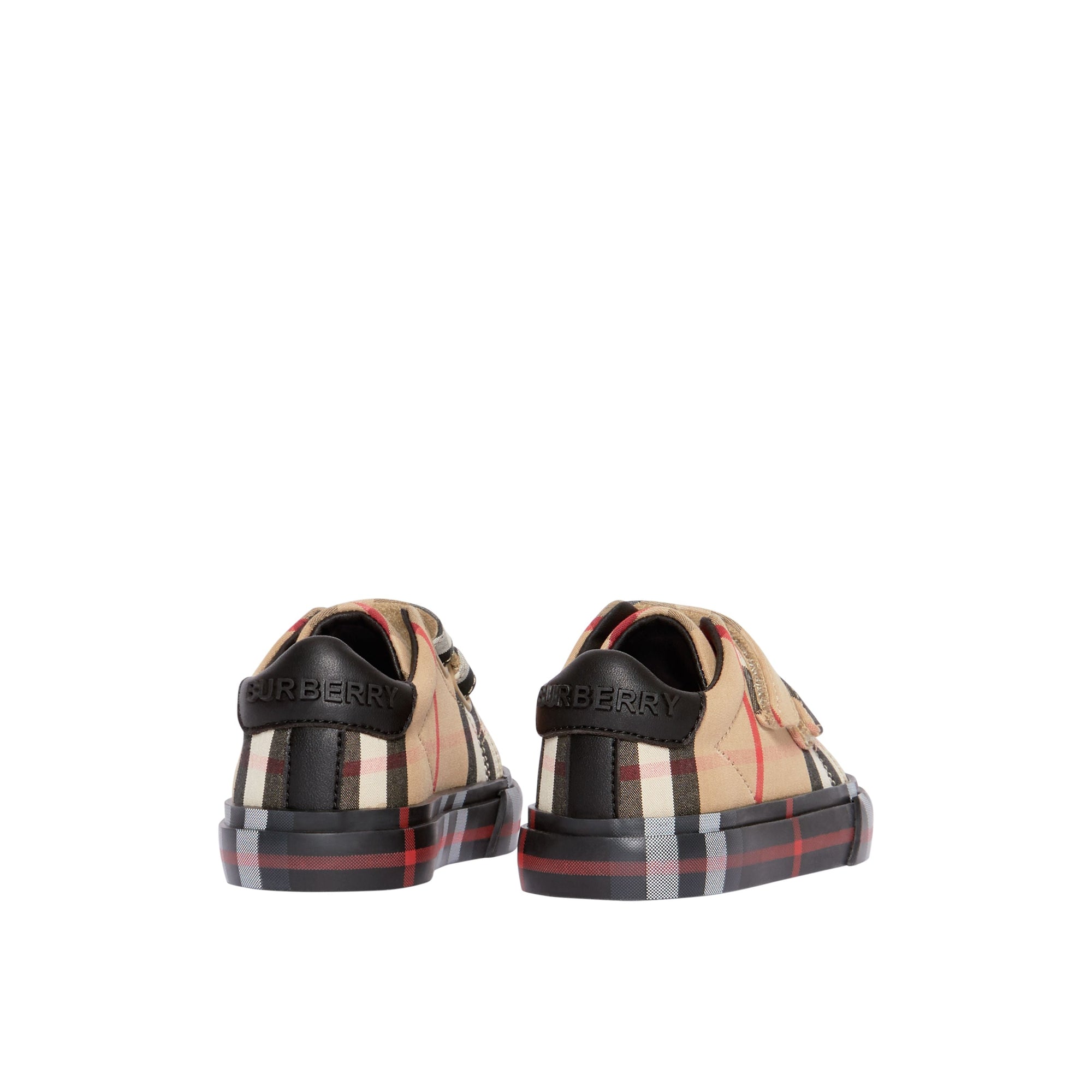 Sneakers en coton vintage check - Beige d'archive & noir