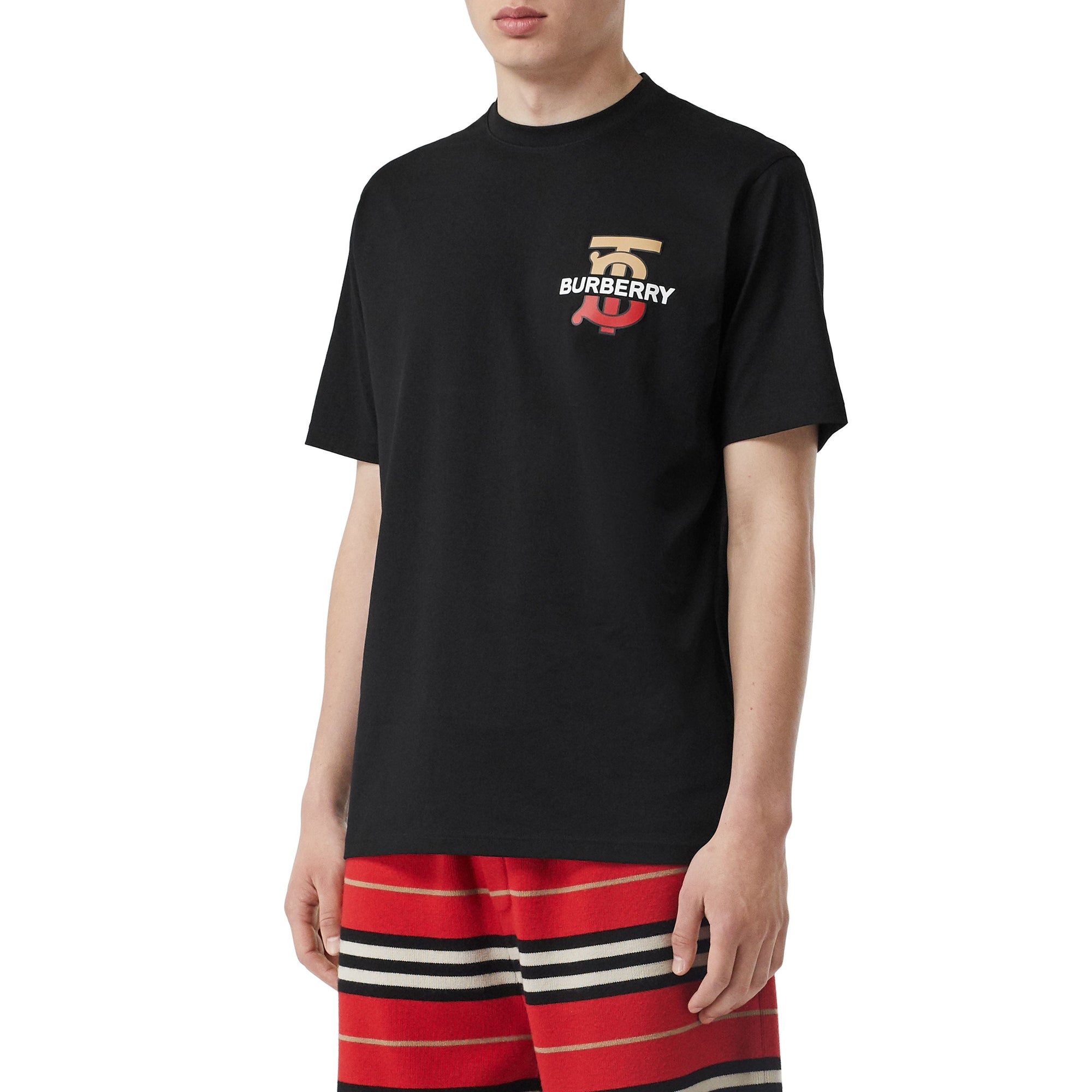 BLACK T-shirt oversize en coton Monogram