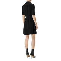 Robe à manches courtes en jersey froncé - Noir