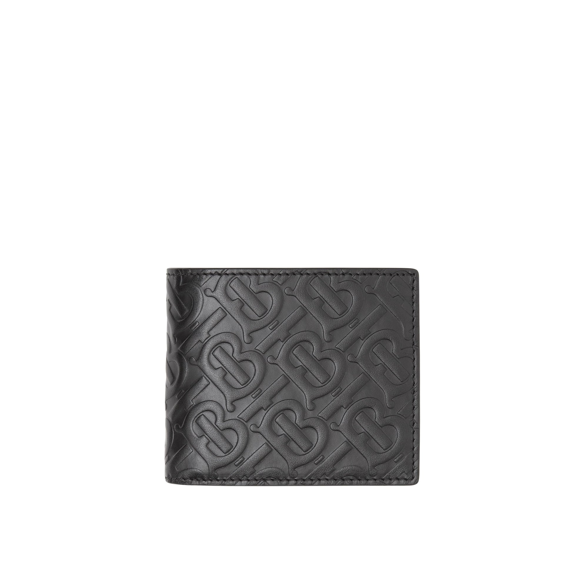 BLACK Portefeuille à rabat en cuir Monogram avec étui pour pièce d'identité