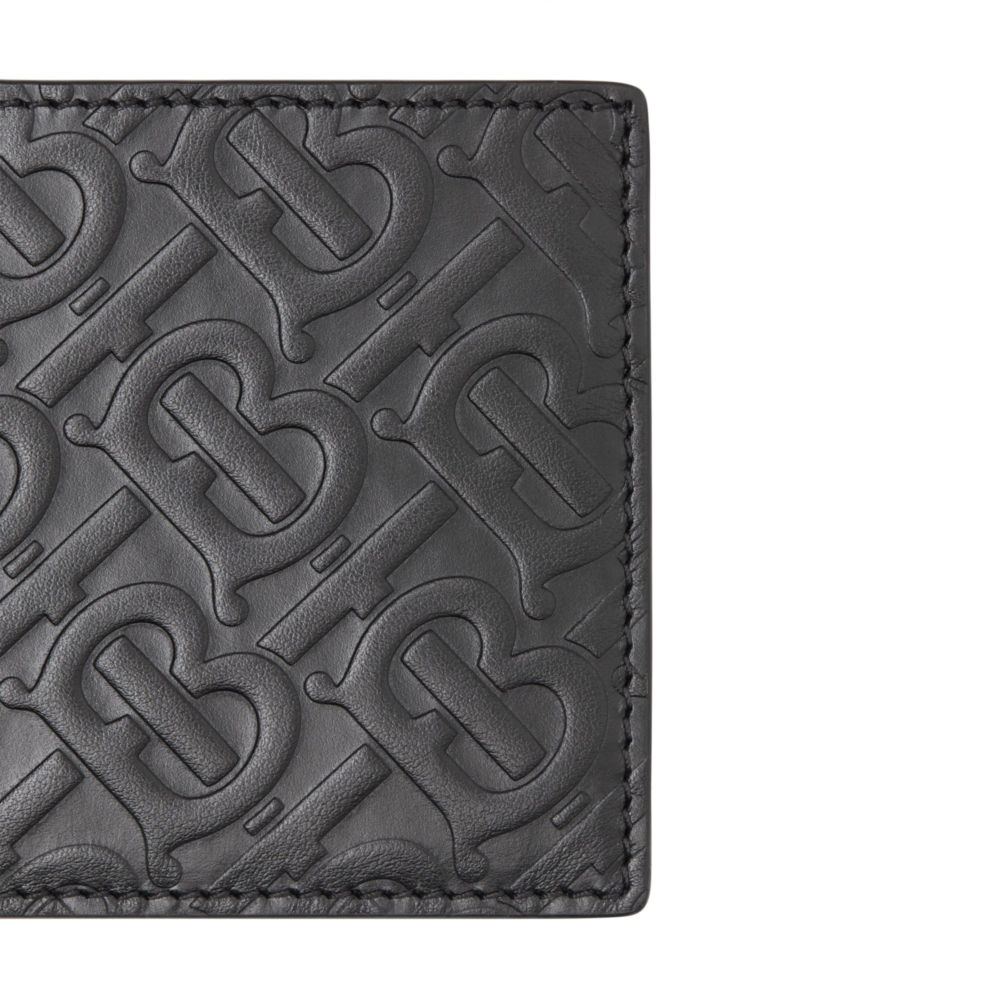 BLACK Portefeuille à rabat en cuir Monogram avec étui pour pièce d'identité