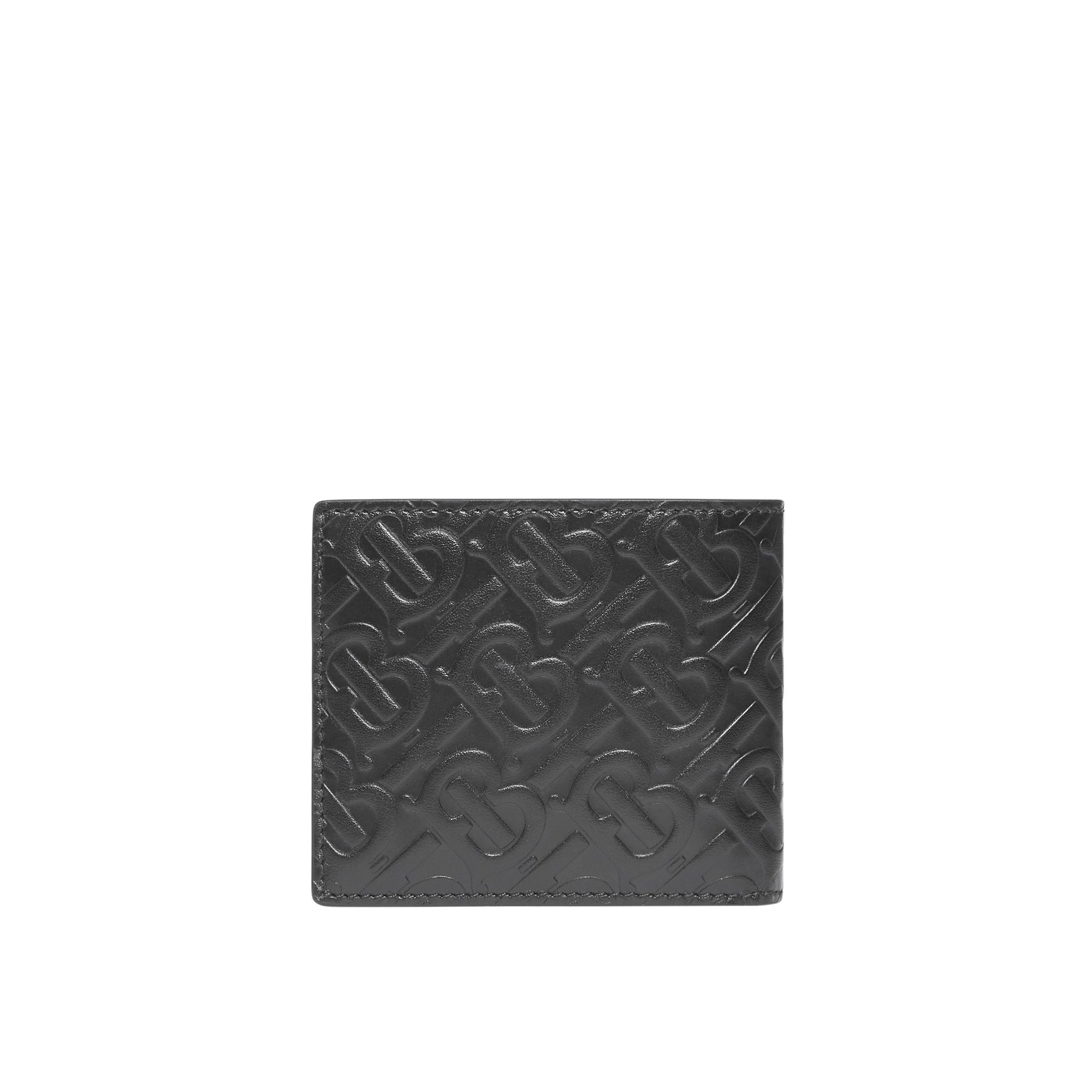 BLACK Portefeuille à rabat en cuir Monogram avec étui pour pièce d'identité