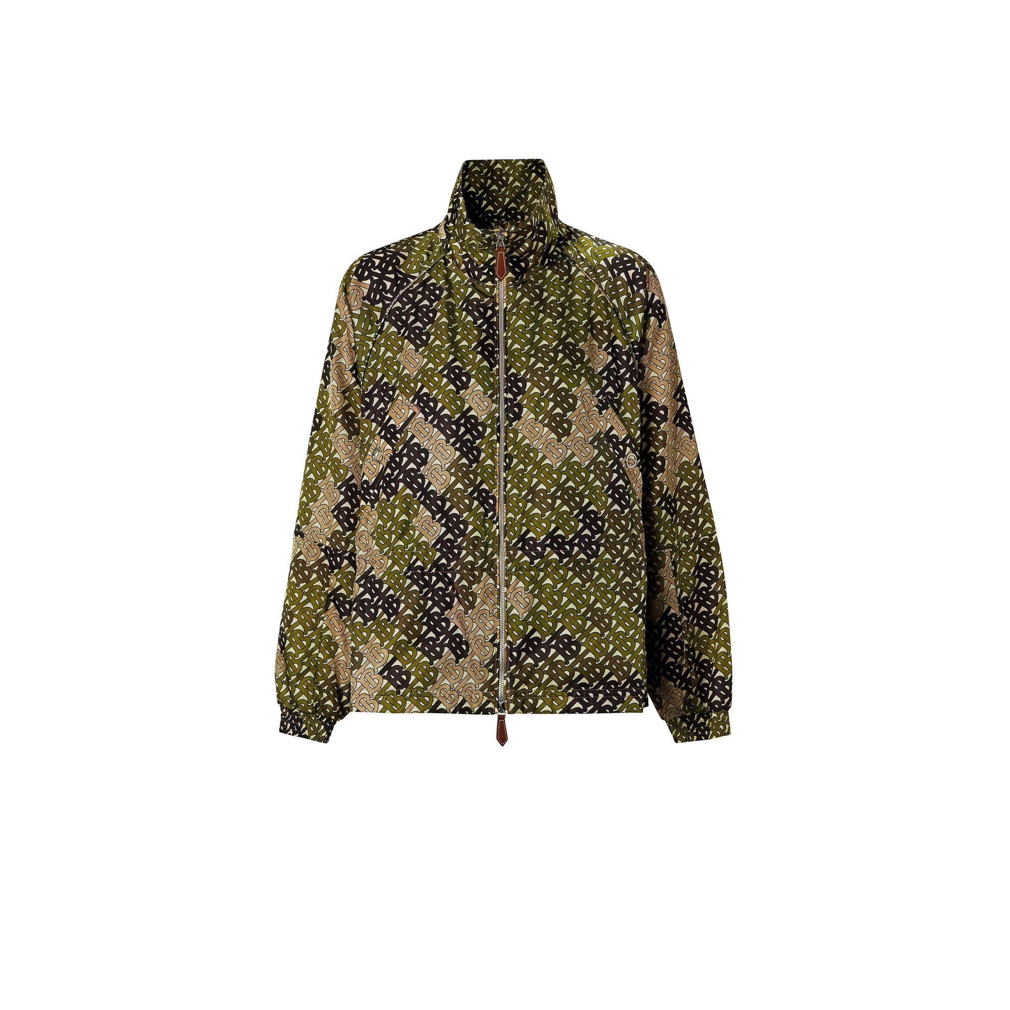 Veste à col entonnoir en nylon monogram - Vert kaki