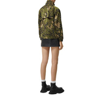 Veste à col entonnoir en nylon monogram - Vert kaki