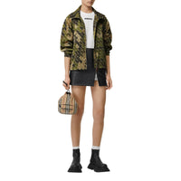 Veste à col entonnoir en nylon monogram - Vert kaki