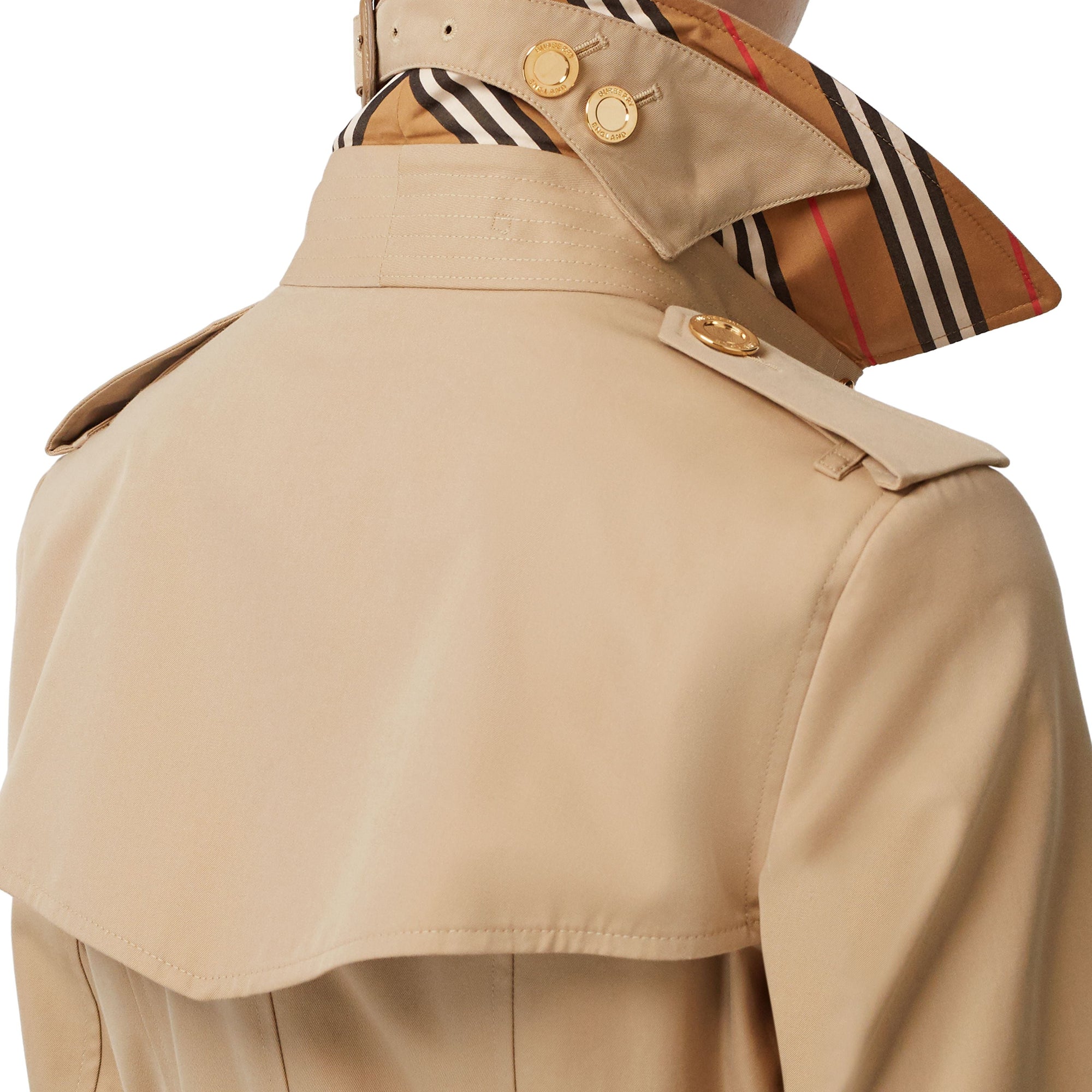 Trench en gabardine de coton avec boutons - Miel