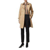 Trench en gabardine de coton avec boutons - Miel