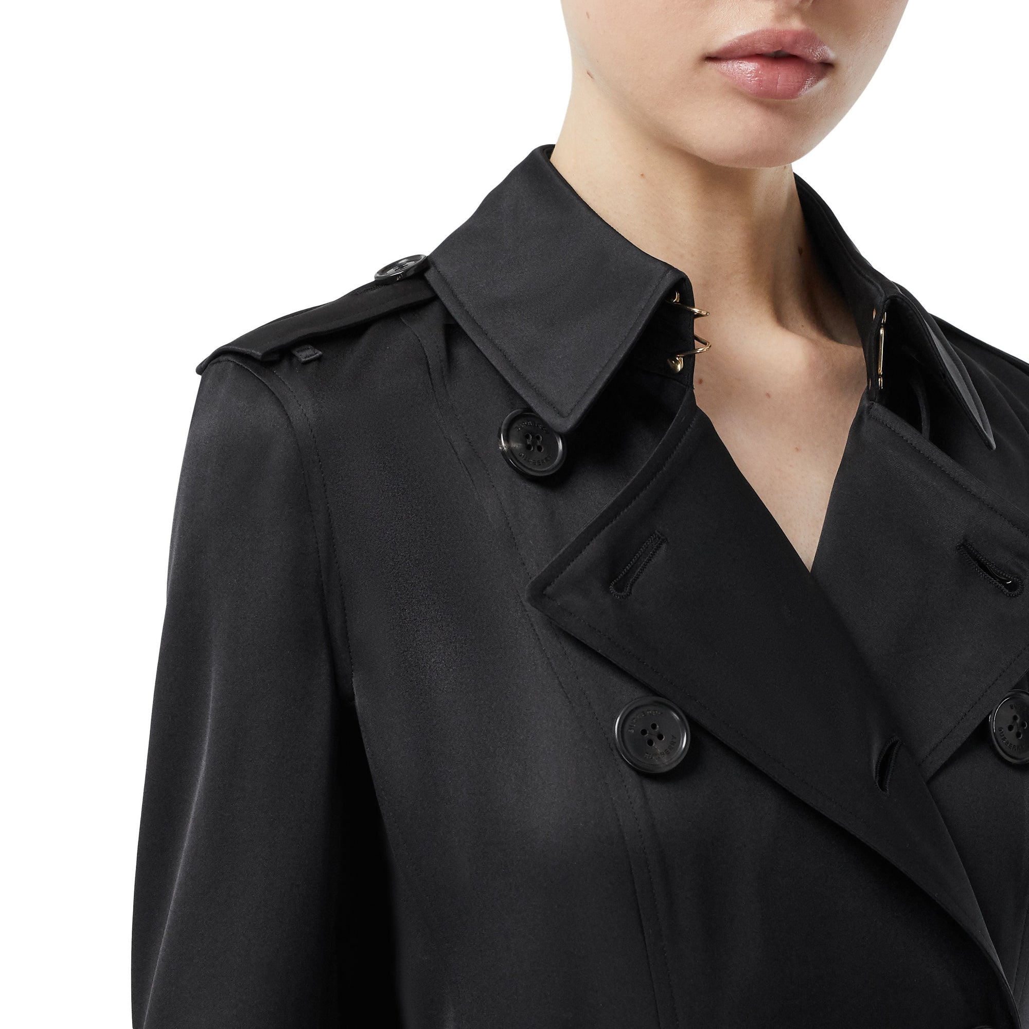 Trench en satin de soie - Noir