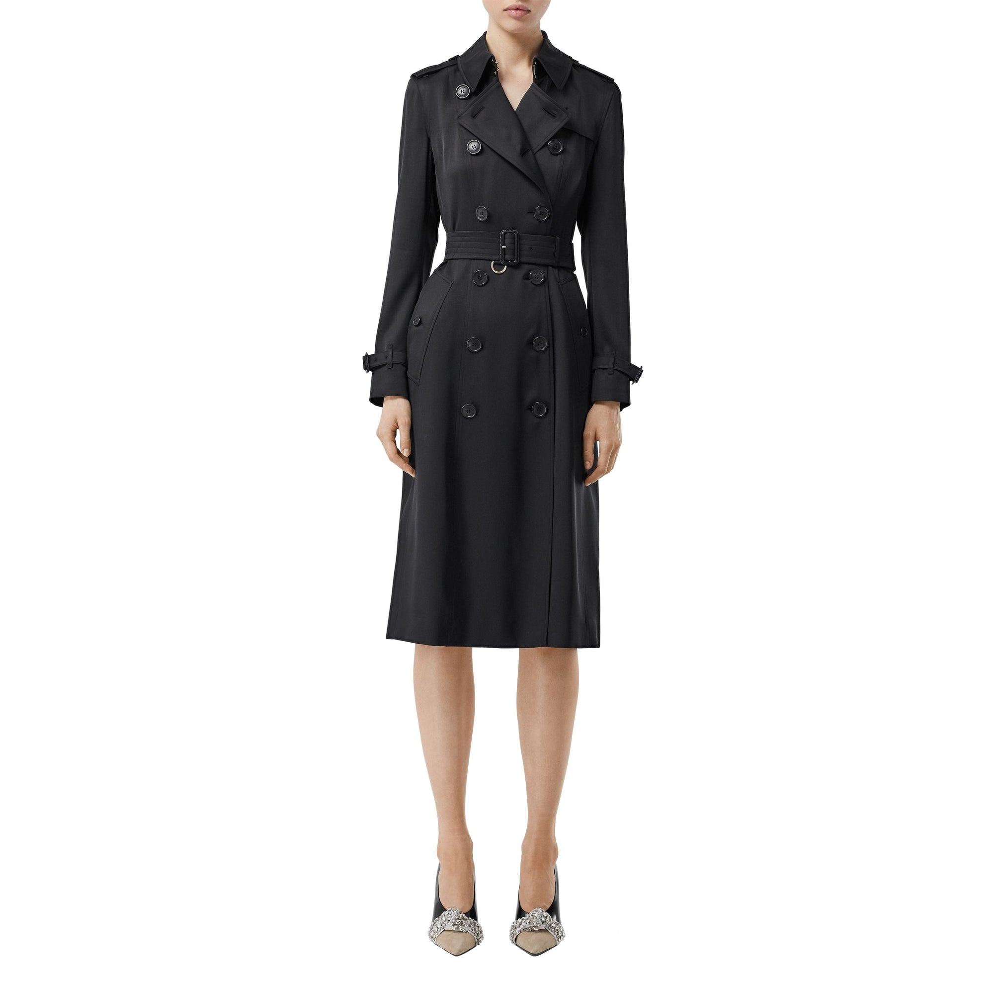 Trench en satin de soie - Noir