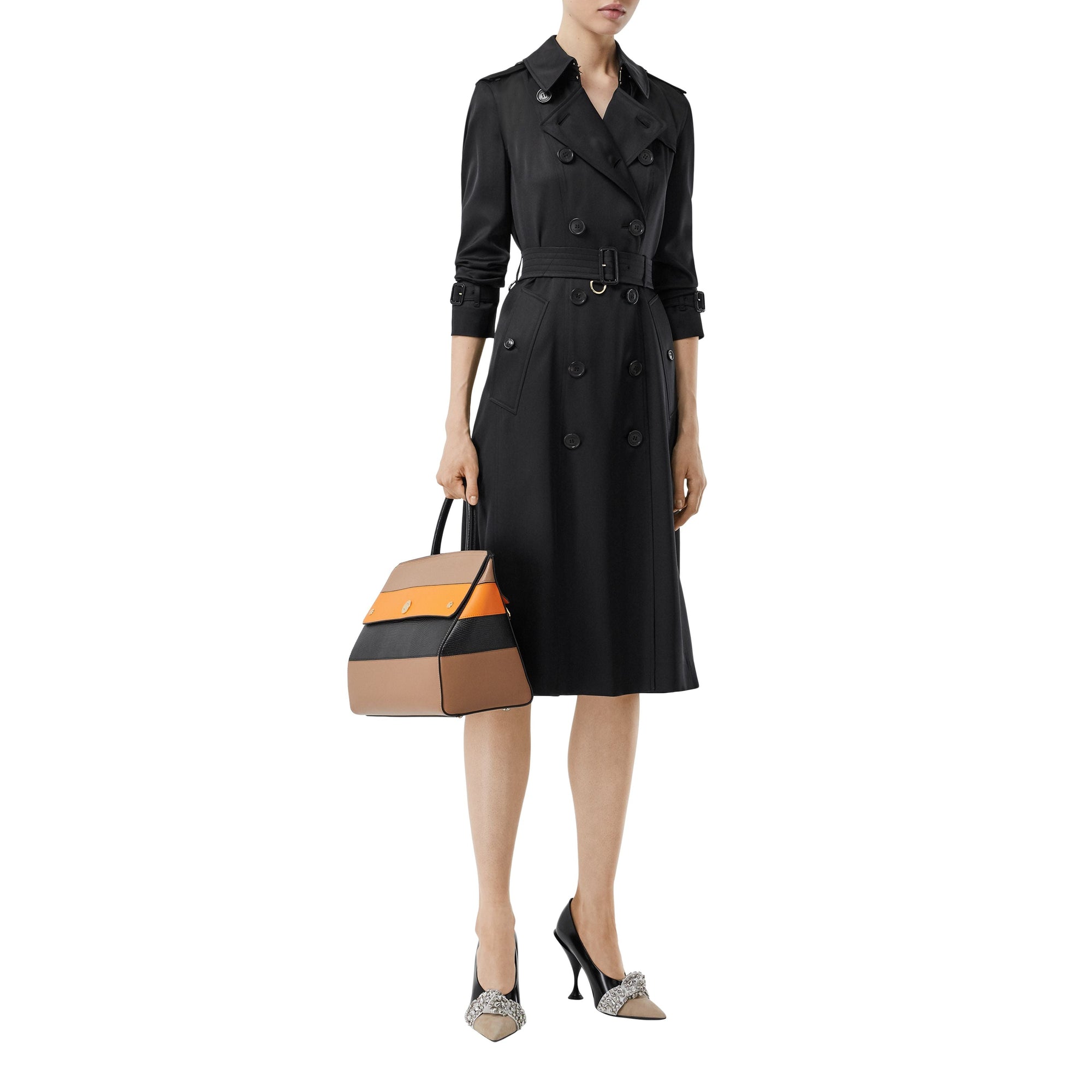 Trench en satin de soie - Noir