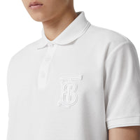 Polo oversize en piqué de coton monogram - Blanc