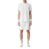 Polo oversize en piqué de coton monogram - Blanc