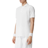 Polo oversize en piqué de coton monogram - Blanc